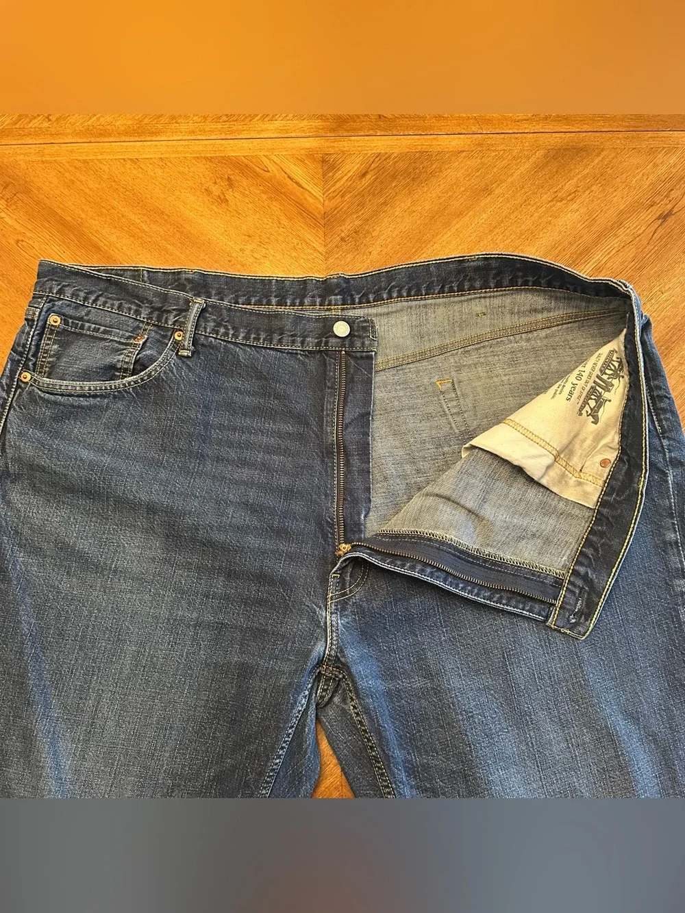 Levi's 559 Relaxed Straight Blue Dark Wash Denim Jeans Big and Tall 50x30 Casual